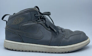 Nike Air Jordan 1 Mid Cool Grey Boys Girls Kids Youth Sneakers Shoes Size 3Y